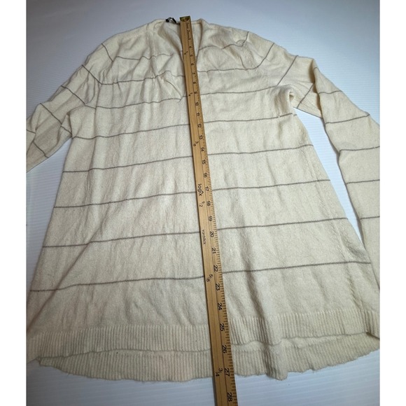 Lafayette 148 New York Striped V-Neck Knit Sweater Size L stain spots - Picture 2 of 9